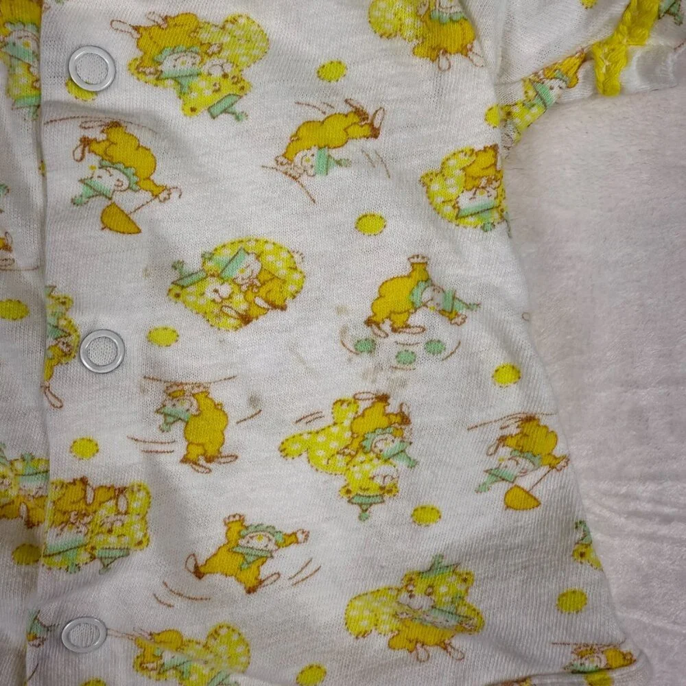 Vintage Carters Infant Baby Yellow Clown One Piece Outfit 0-3 Months‎